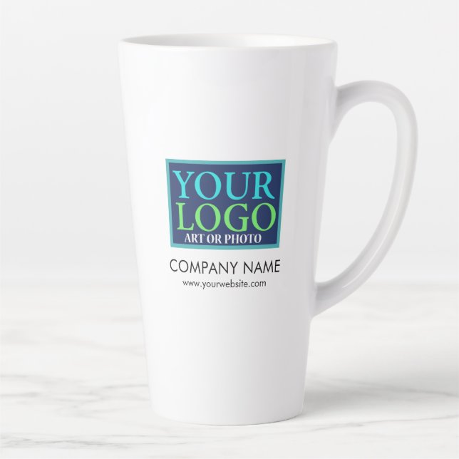 Tasse Latte Votre logo, nom d'entreprise et promotion du site  (Droite)