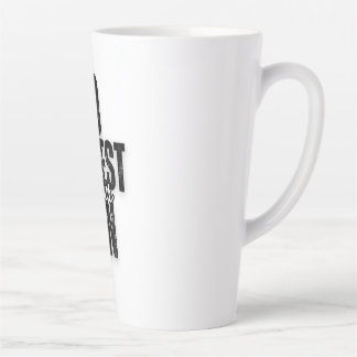 Tasse Latte Votre Script sur Fond Noir