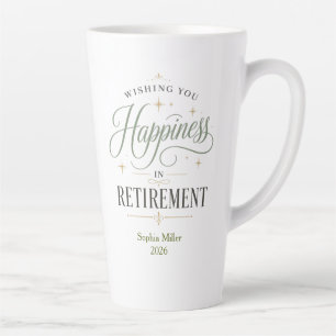 Tasse Latte Vous souhaite du bonheur dans votre retraite Perso