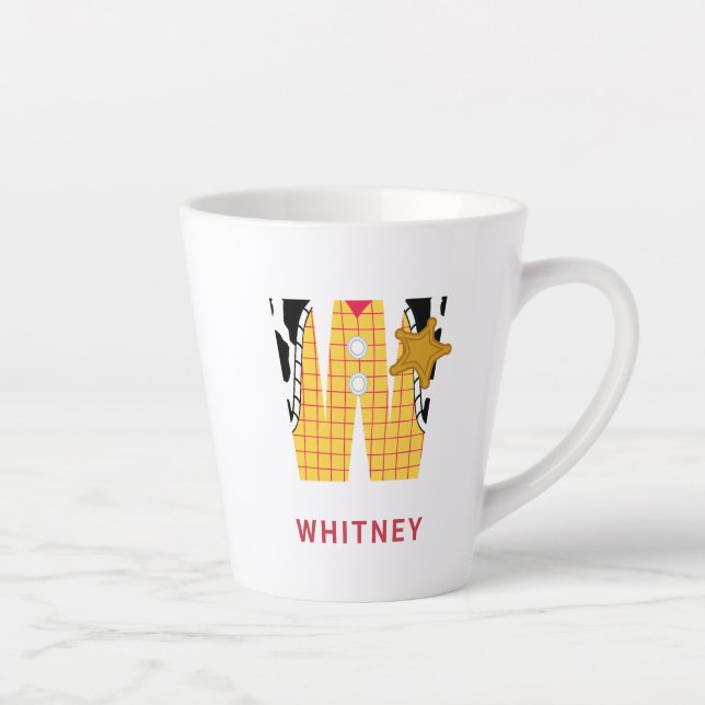 Tasse Latte W est pour Woody| Ajouter votre nom (Droite)