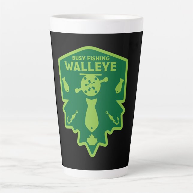 Tasse Latte Walleye Fishing Canada (Devant)