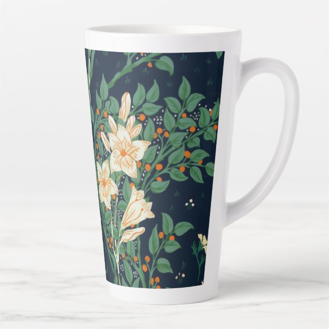 Tasse Latte Walter Crane White Lily-Blue Back (Droite)