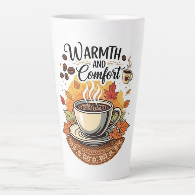 Tasse Latte Warmth and Comfort - Cozy Autumn Coffee (Devant)