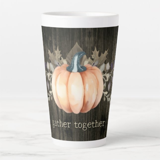 Tasse Latte Watercolor Pumpkin (Devant)