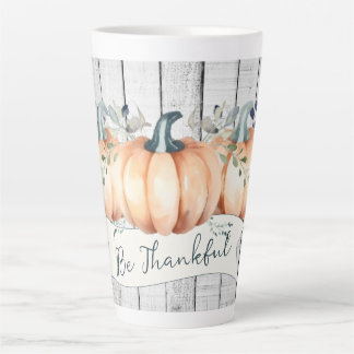Tasse Latte Watercolor Rustic Pumpkins