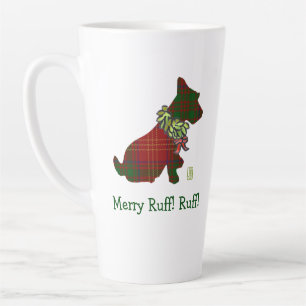Tasse Latte Wee Scottie Chien Gauche Merry Ruff ! Ruff !
