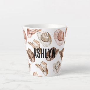 Tasse Latte Western Cowgirl Pink Casquettes Brown