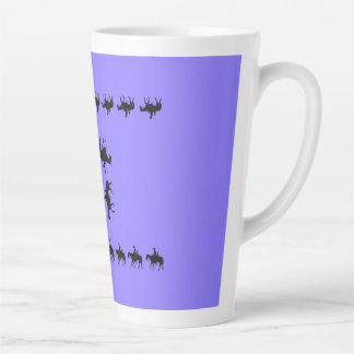 Tasse Latte Western Periwinkle - Horseback Silhouettes
