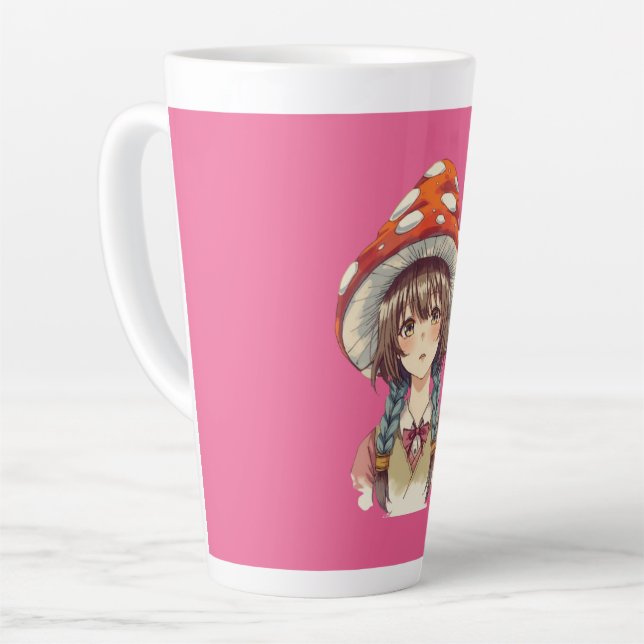 Tasse Latte Whimsical Mushroom Hat Fantasy Nature Gift (Angle gauche)