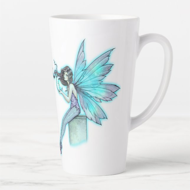 Tasse Latte Whisperpering Lune Twins Rose et Turquoise Fairies (Droite)