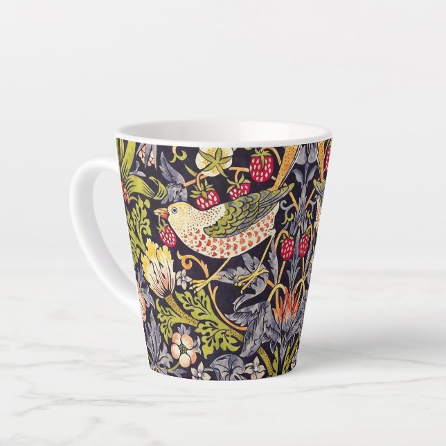 Tasse Latte William Morris Strawberry Thief Floral Art nouveau (Angle gauche)