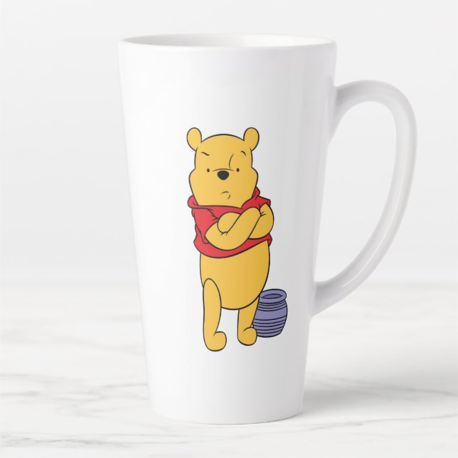 Tasse Latte Winnie L'Ooh avec un pot de miel vide (Droite)