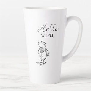 Tasse Latte Winnie l'Ourson  Citation Hello World