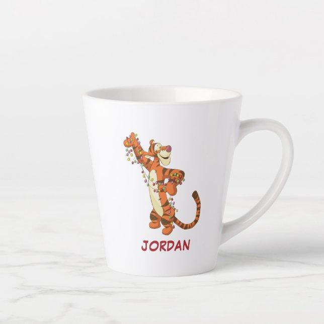 Tasse Latte Winnie l'Ourson| Lumières de Noël plus tigrées (Droite)