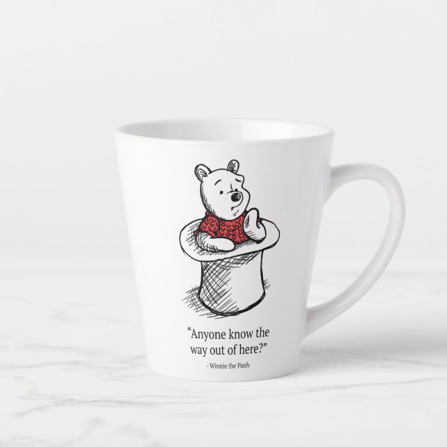Tasse Latte Winnie l'Ourson| Tout le monde sait comment sortir (Droite)