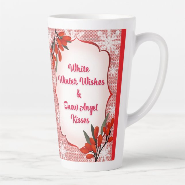 Tasse Latte Winterberry White Winter Wings Snow Angel Kisses (Droite)