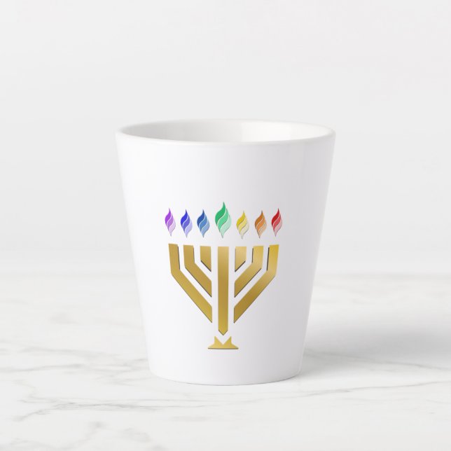 Tasse Latte Yada Yahowah Menorah Latte Cup (Devant)