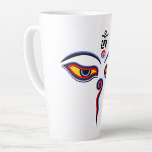 Tasse Latte Yeux de sagesse de Bouddha - Les yeux du temple Bo
