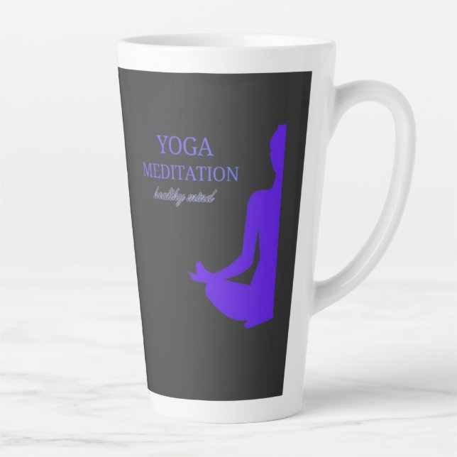 Tasse Latte Yoga et méditation pour un esprit sain (Droite)
