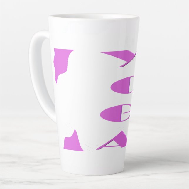 Tasse Latte Yoga méditation détente pale violet blanc yoga (Angle gauche)