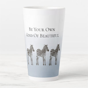 Tasse Latte Zèbres Noir Bleu Soyez Votre Propre Genre de Beaut