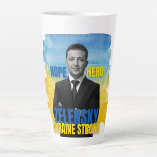 Tasse Latte Zelensky Hope Héros Ukraine forte