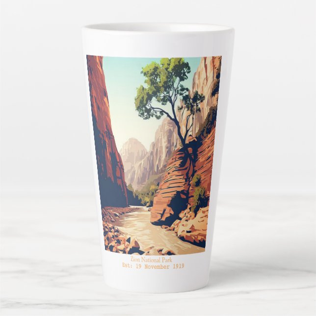 Tasse Latte Zion National Park Utah The Narrows (Devant)