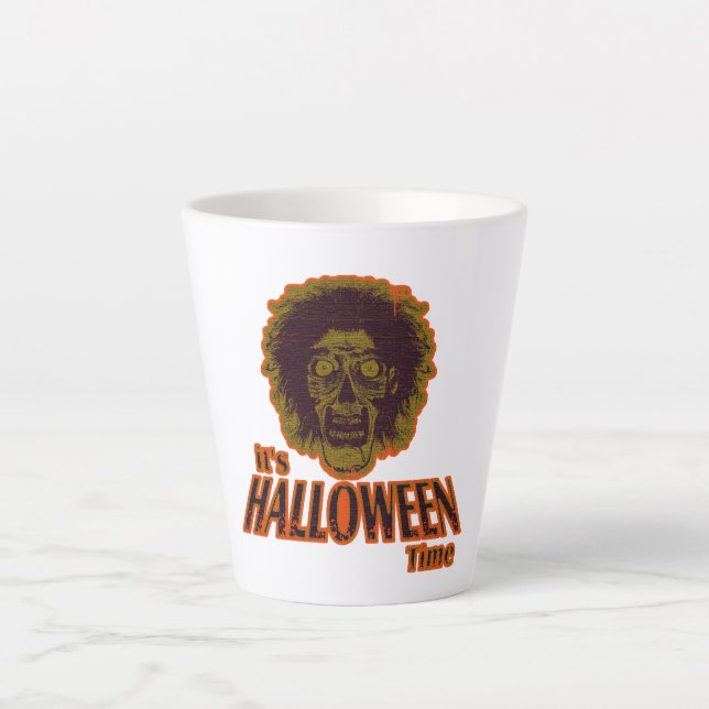 Tasse Latte ZOMBIE HEAD C'est l'heure d'Halloween (Devant)