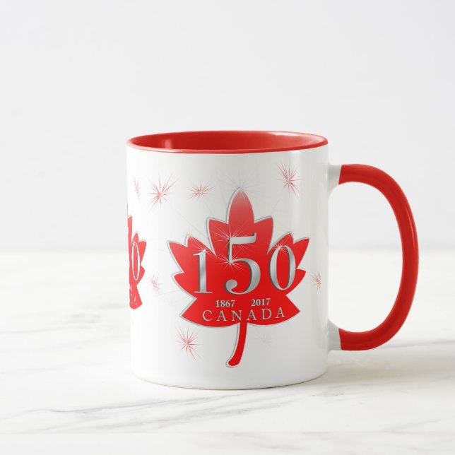 Tasse Le Canada 150 feux d'artifice de feuille d'érable (Droite)