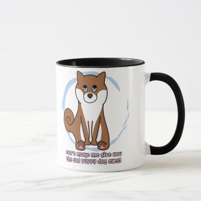 Tasse Le chien triste observe Shiba Inu (Droite)
