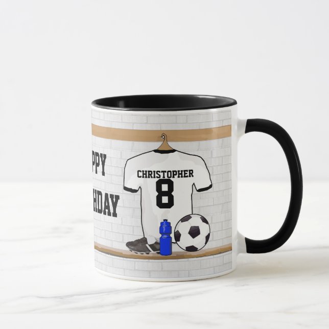 Tasse Le football Jersey noir blanc personnalisé du (Droite)
