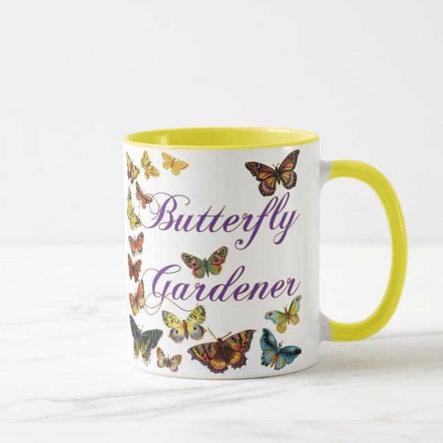 Tasse Le jardinier papillon dit : (Droite)