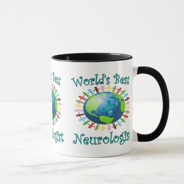 Tasse Le meilleur neurologue du monde avec le ruban de (Droite)