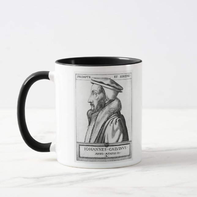 Tasse Le portrait de Jean Calvin a vieilli 53, 1564 (Gauche)