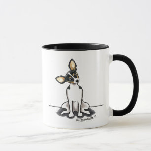 Tasse Le Rat terrier tricolore se reposent assez