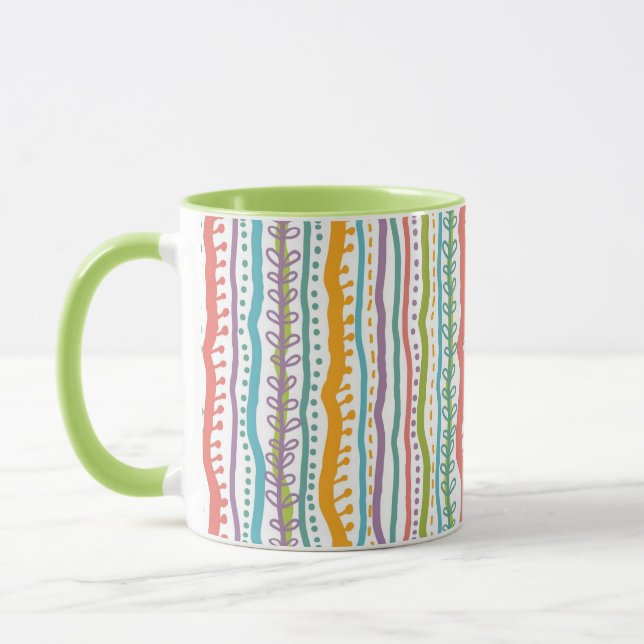 Tasse Le résumé barre le motif vertical (Gauche)