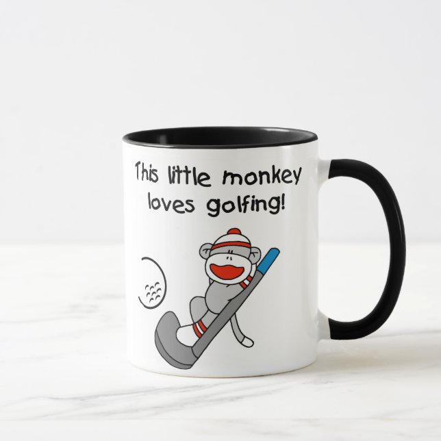 Tasse Le singe aime jouer au golf (Droite)
