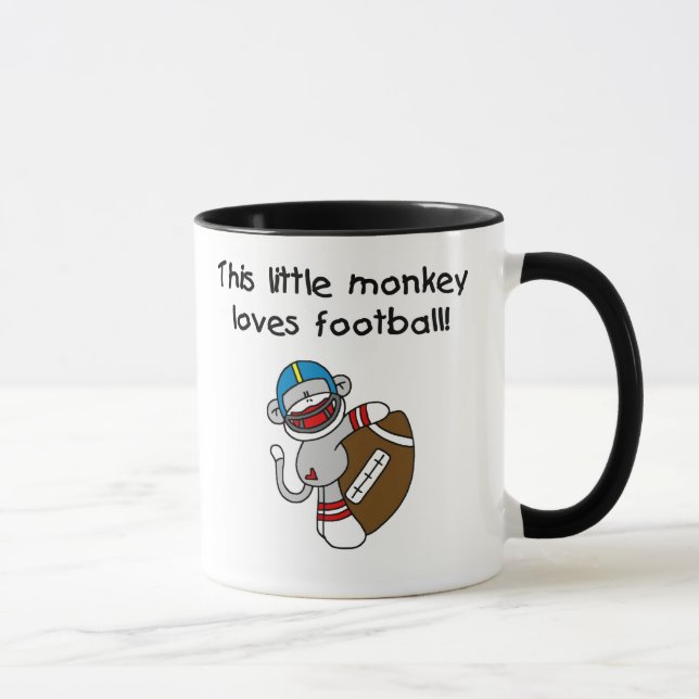 Tasse Le singe de chaussette aime le football (Droite)