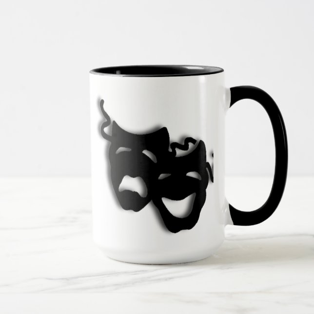 Tasse Le théâtre attaque des masques de tragédie de (Droite)