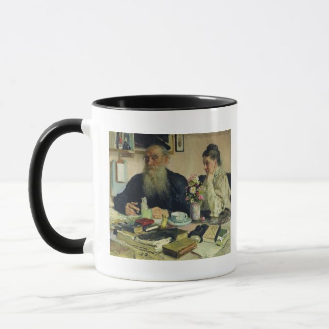 Tasse Léon Tolstoï avec son épouse dans Yasnaya Polyana (Gauche)