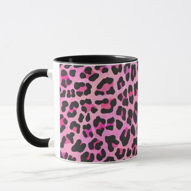 Tasse Léopard noir et rose chaud (Gauche)