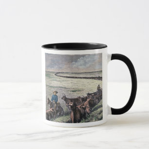 Tasse Les bétail de Longhorn conduisent par le Texas à