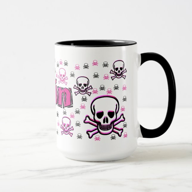 Tasse Les crânes roses et noirs d'Erin (Droite)