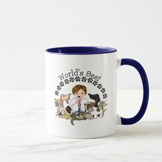 Tasse Les meilleurs cheveux vétérinaires de brun de mâle (Droite)