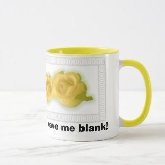 Tasse Les roses jaunes, ajoutent un certain texte ou me