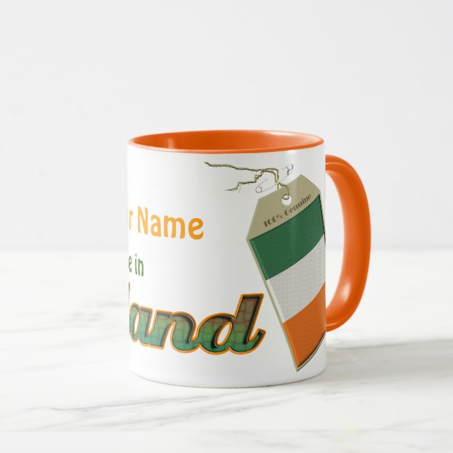 Tasse L'étiquette irlandais de drapeau le personnalisent (Devant droit)