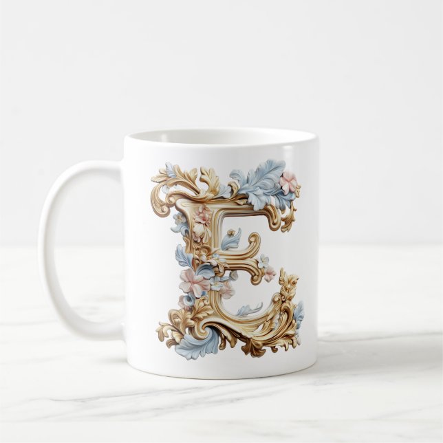 Tasse Lettre Baroque 'E' pour une Princesse du Caf (Gauche)