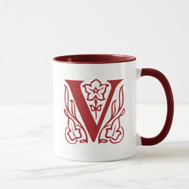 Tasse Lettre chic V (Droite)