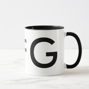 Tasse lettres de nom monographique initiales