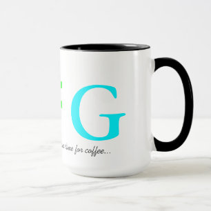 Tasse lettres de nom néon initiales